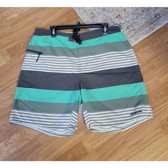 Patagonia Striped Board Swim Trunks 36 - Picture 1 of 6